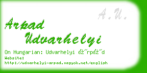 arpad udvarhelyi business card